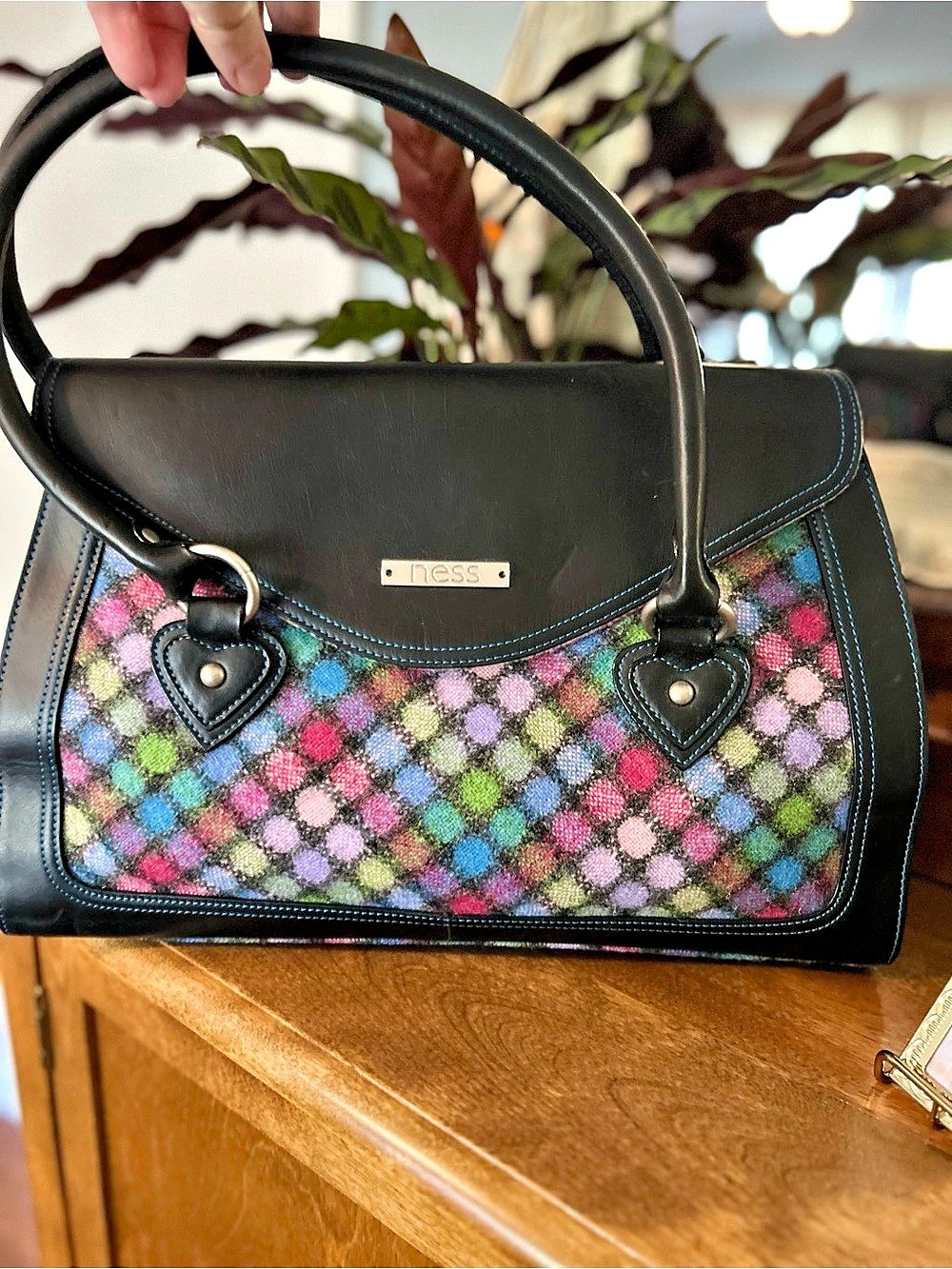 Ness of Scotland Multicolor Tweed Pattern Satchel